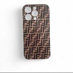 Patterned iPhone 15 pro Case - Brown and Black